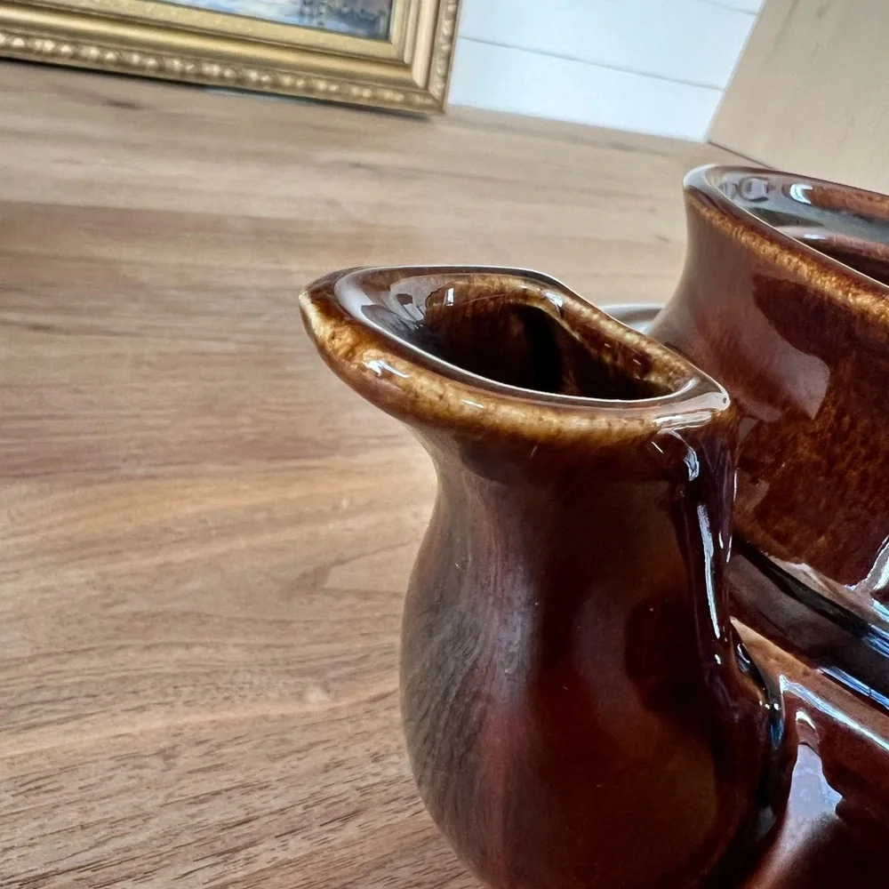 Vintage USA Pottery Brown Coffee Pot Dripolator - Picture 6 of 8